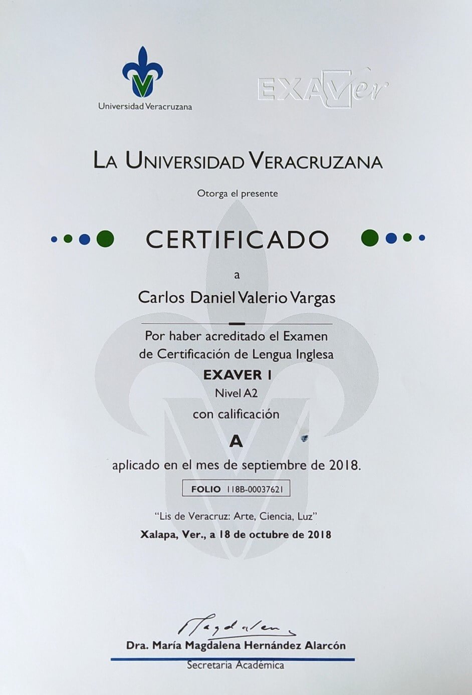 Certificación de Inglés A2